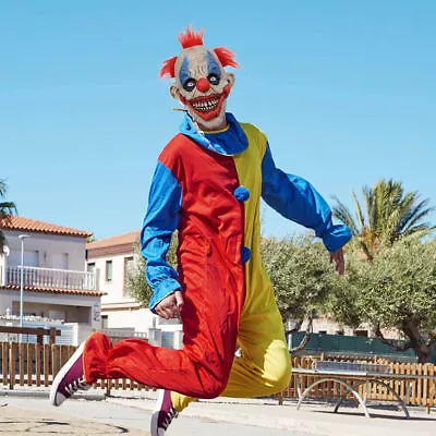 Halloween Horror Full Mask Latex Red Nose Clown Mask Fancy Dress Scary Costume • £9.89