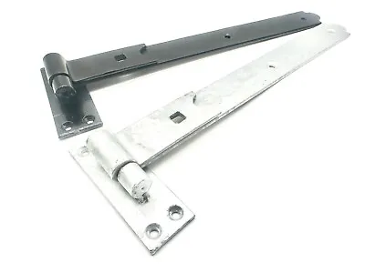 16  Hook & Band Hinge Straight / Cranked Gate Shed Door Stable Black / Galv • £18.99