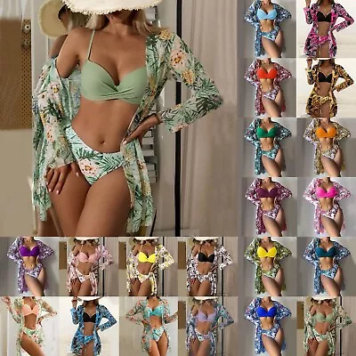 Women High Waist Bikinis 2023 Sexy 3 Piece Bikini Set Cover Up Swimsuit For • $37.91