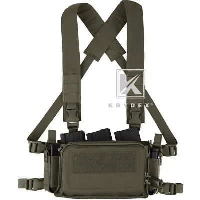 KRYDEX Tactical D3CR Micro Chest Rig 5.56 Pistol Mag Pouch Placard Ranger Green • $54.95