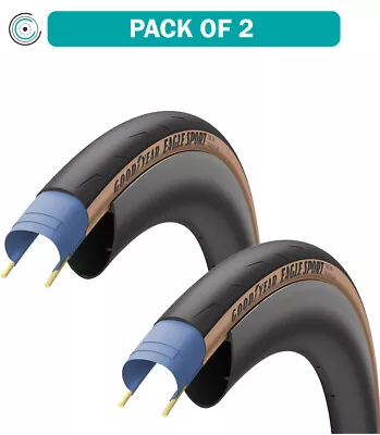 Pack Of 2 Goodyear Eagle Sport Tire 700 X 25 Clincher Folding Tan Road Bike • $65.74