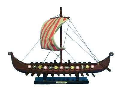 Wooden Viking Drakkar Model Boat 14  • $116