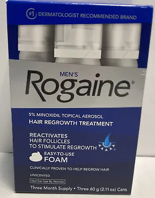 Men's ROGAINE 5% Minoxidil Unscented Foam Hair Regrowth Treatment 3p.exp25#1350 • $37