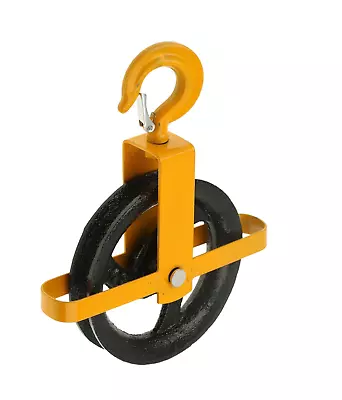 Gin Wheel 120mm With Snap-Lock Hook Scaffolding Pulley Block Lifting Crane • £17.99