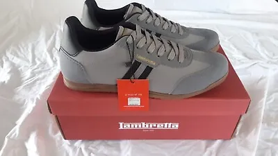 *NEW* LAMBRETTA Mens Tackle Court Trainers Grey SIZE 8 • £27