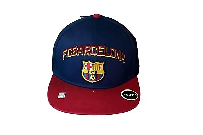FC Barcelona Kid's Youth Snapback Hat Cap All Navy/Yellow Soccer YOUTH SIZE • $17.50