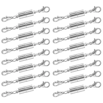 16Pcs Magnetic Jewelry Clasps Cylindrical Magnetic Locking Lobster Clasps Silver • $11.88