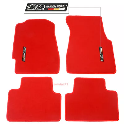 For 92-95 Honda Civic Red Floor Mat Carpets Nylon Front & Rear W/ Mugen • $56.04