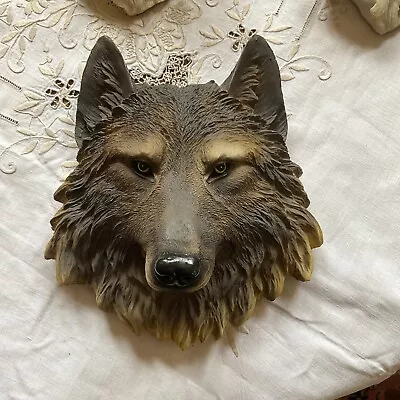 Wolf Lifelike Animal Head Wall Mount Sculpture • £18