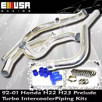 Turbo Intercooler Piping Kits Clamps Silicones FOR 92-01 Honda Prelude H22 H23 • $179.99