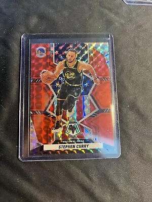 2021-22 Stephen Curry Mosaic Basketball National Pride  Red Prizm  #247 Warriors • $4.99