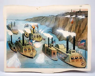 Vintage Civil War Ironclad Original Illustration For Publication 1970's • $135