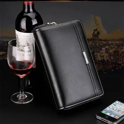 Mature Men Real Leather Briefcase Wallet Fashion Purse Business Clutch Handbag • $15.99