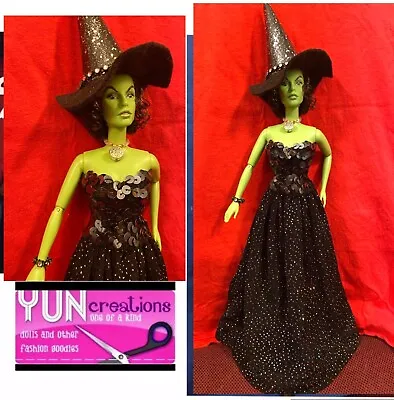 Ooak Wicked Witch Barbie Elphaba - Glam Custom Doll Collector Handmade Fanart • $169.90