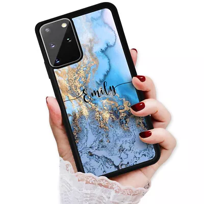 Personalised Name Marble Case Cover For Samsung S22 S21 FE S10 S9 S8 Plus Ultra  • $9.99