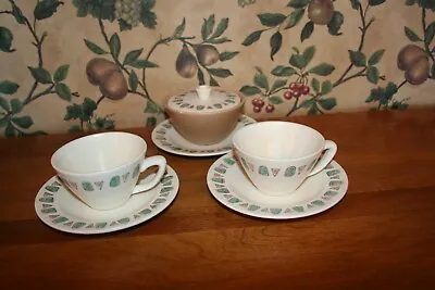 -vintage Poppytrail Metlox Navajo Pattern   (2)cups/saucer Sets(1)sugar With Lid • $40