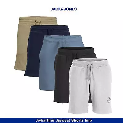 Jack & Jones Sweat Shorts Men's Regular Fit Logo Printed Casual Wear • £15.49