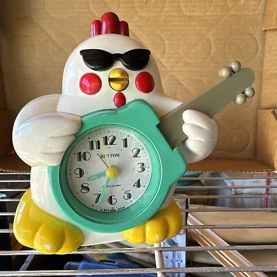 VTG 90's Rhythm Rock & Roll Singing Chicken Guitar Alarm Clock Japan • $69