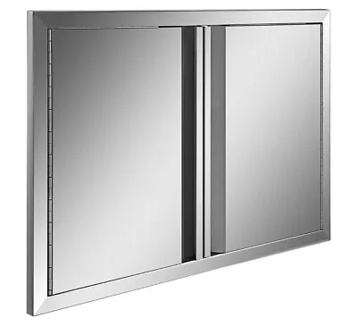BBQ Access Door Outdoor Kitchen Doors Stainless Steel Double Grill Door 19 X28  • $75