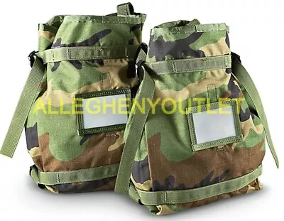 (2) Molle RADIO UTILITY POUCH WOODLAND Camo Tote Pack US Army Military USGI NEW • $14.90