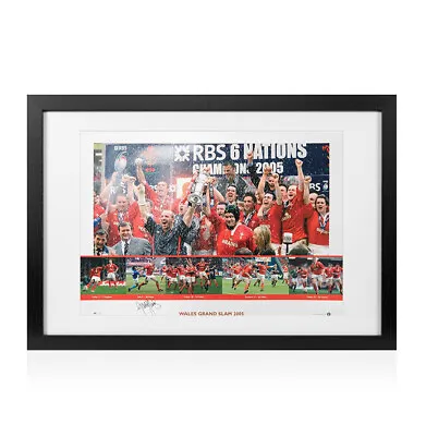 Framed Gareth Thomas Signed Wales Rugby Photo - Grand Slam 2005 Autograph • £99.99