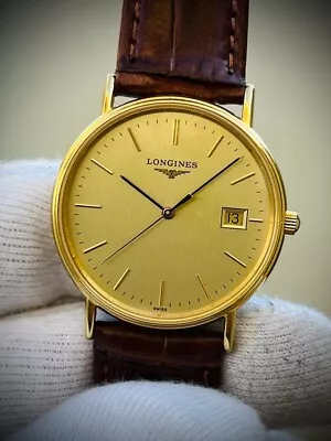 Vintage Longines Presence Quartz Date Slim Classic Swiss 34mm Watch L4.720.2 • £499.99