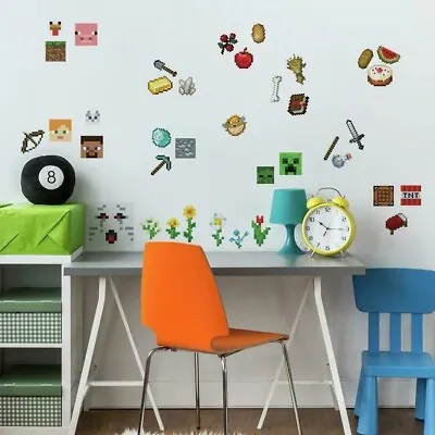 RoomMates RMK5006SCS Minecraft Peel & Stick Wall Decals Kids Game Room Stickers • $15.99