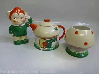£884.42 • Buy Rare 1926 Shelley Art Pottery Mabel Lucie Attwell Boo Boo Tea Set (Orange Pixie)