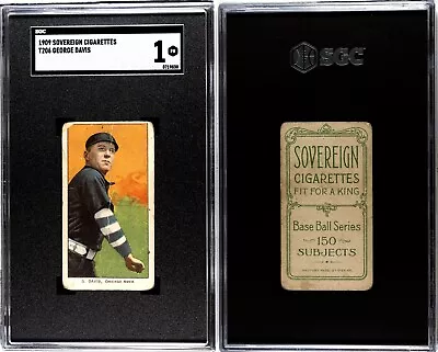 1909 T206 George Davis Chicago White Sox HOF SGC 1 ***Sovereign 150*** • $199.99