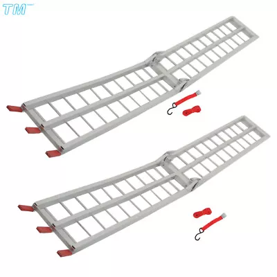 2pcs ATV UTV 7.5' Aluminum Folding Loading Ramps For Truck Motorcycle Lawn Mower • $120.88