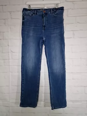 The Magic Lift Jean Size 16 Short Mid Blue Denim Straight Jeans High Rise M&S • $16.17