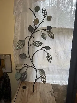 Metal Flowers & Leaves Wall Art Large Hanging Home Decor • $25