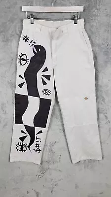 Vintage Dickies Pants Men's 30x32 White Painters Custom Wide Leg Y2K • $25.86