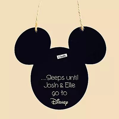 Personalised Chalkboard Holiday Days-sleeps Until ? Goto Disney Countdown Plaque • £6.99