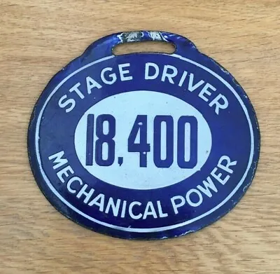 Vintage Stage Driver Mp Mechanical Power Taxi Horse Bus Tramways Enamel Badge • £58