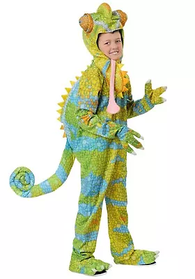 Realistic Kid's Chameleon Halloween Costume Green/Yellow XL • $25.92