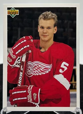 1991-92 Niklas Lidstrom Rookie RC 584 Upper Deck Hockey Young Guns Checklist M16 • $4.90