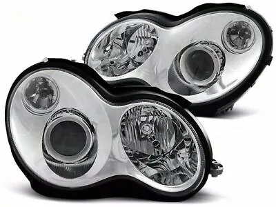 Mercedes W203 C-class 2000 2001 2002 2003 2004 Headlights Lpme80 Projector Chrom • $310.70