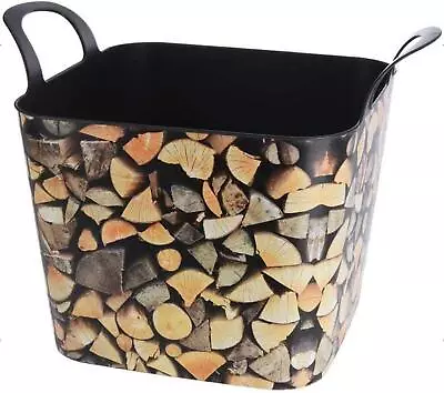 Log Storage Bucket Plastic Tub Basket Versatile Robust Durable With Handles 36L • £13.99