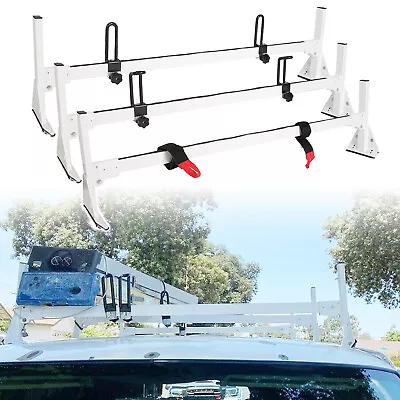 Fullsize Van 3 Bar Ladder Roof Rack Steel 750LB Rack For Chevy Express 96-23 • $126.50