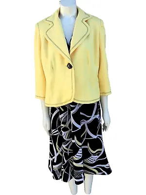 NEW Studio 1 Black And Yellow Dress And Jacket Set Lined Size 12 NEW With Tags • $22