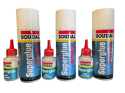 SOUDAL Mitre Glue Kit 200ML Activator 50ML Super Glue X 1  X 2  OR X 3  Packs • £11.95