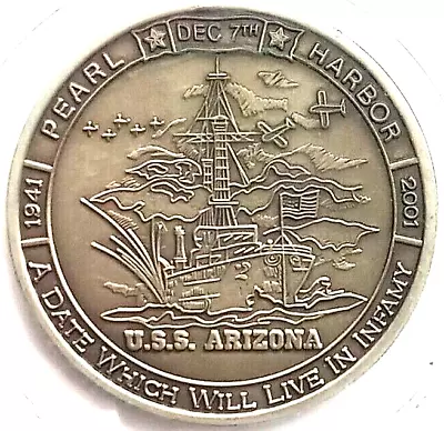 $16.99 • Buy USS Arizona Pearl Harbor Token Rotary London Bridge Club 30th Anniversary 1.5 