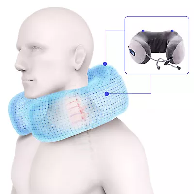 Vibrating Neck Pillow Massager Electric Heating Massage Relax Shoulder Cushion  • $32.01