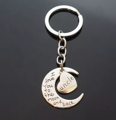 Uncle Gift - I Love You To The Moon And Back Heart Keychain Key Ring • $6.99