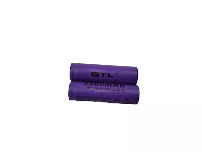 2 X 14500 Rechargeable Batteries Lithium Battery 3.7V Flat Top • £6.90