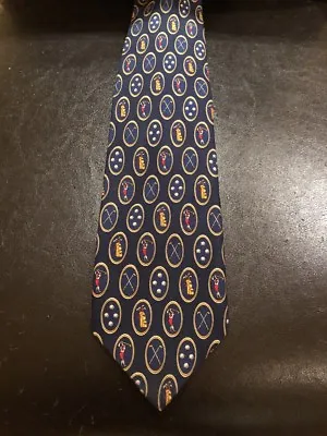 Golfing Golf Silk Tie Marks And Spencer Blue 3.5” Wide • £7.99