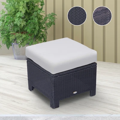 £66.99 • Buy Square Rattan Ottoman Wicker Outdoor Garden Foot Stool With Padded Cushion