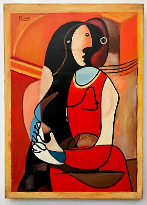 Pablo Picasso (Handmade) Oil Painting On Canvas Signed & Stamped 50 X 70 Cm • $880