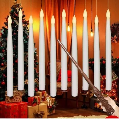 10 Pcs Flameless Taper Floating Candles With Magic Wand Remote For Holiday Decor • $14